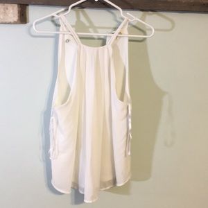 Monteau brand off white gauzy summer top